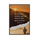 Romans 3:23 Bible Verse, of God Framed Canvas Print Wall Art Brown 20″×30″