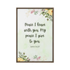 John 14:27 Bible Verse, My peace Framed Canvas Print Wall Art Brown 20″×30″