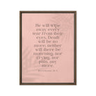 Revelation 21:4 Bible Verse, their eyes Framed Canvas Print Wall Art Brown 24″×32″