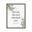Exodus 15:26 Bible Verse, Gods voice Framed Canvas Print Wall Art Brown 24″×32″