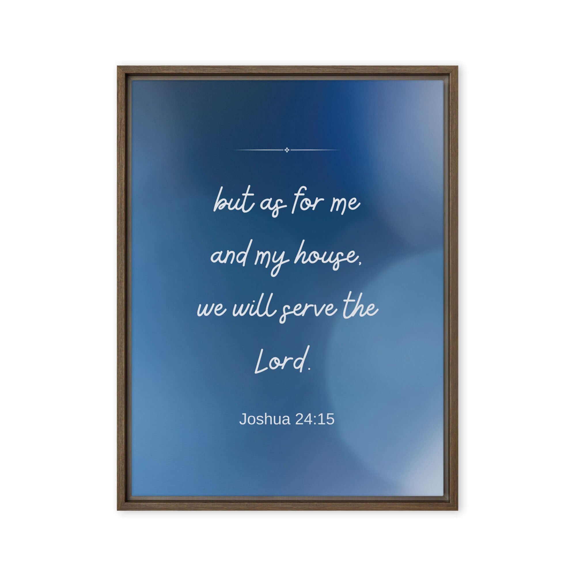 Joshua 24:15 Bible Verse, choose today Framed Canvas Print Wall Art Brown 24″×32″