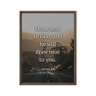 James 4:8 Bible Verse, Cleanse your Framed Canvas Print Wall Art Brown 24″×32″
