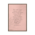 Revelation 21:4 Bible Verse, their eyes Framed Canvas Print Wall Art Brown 24″×36″