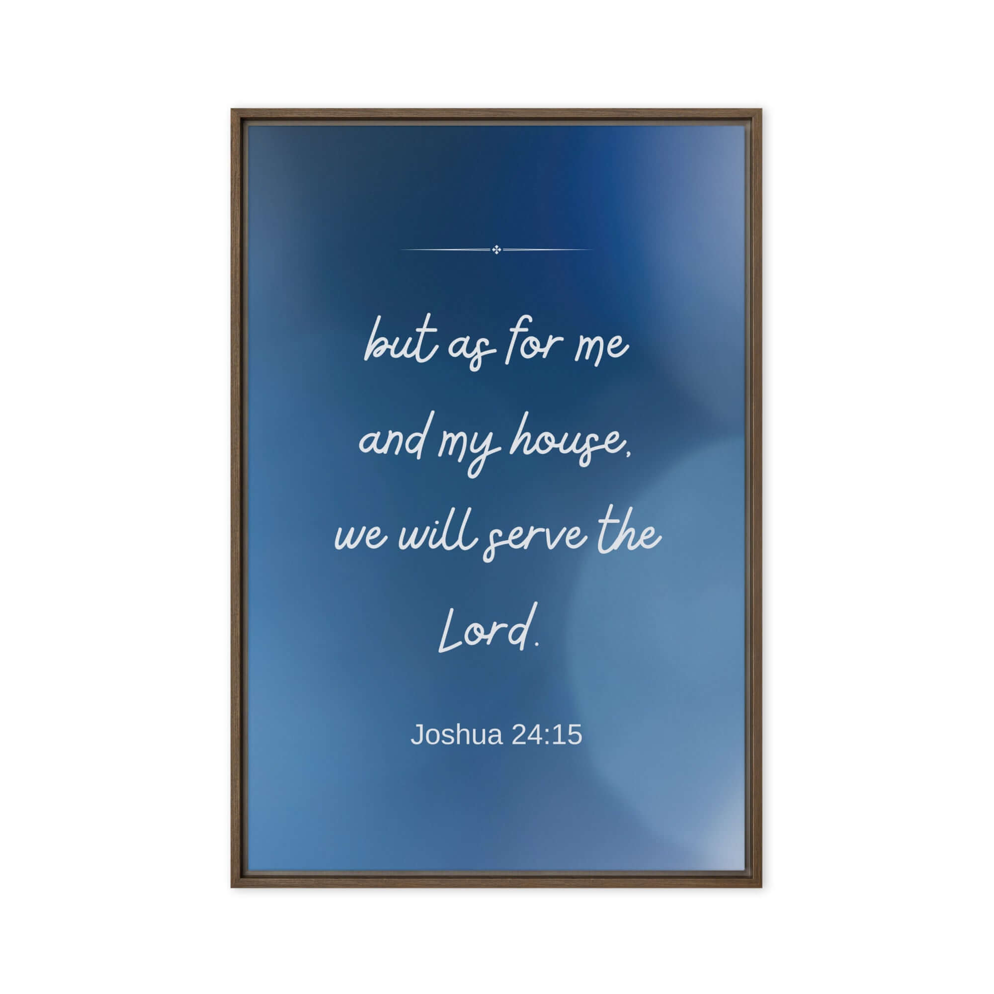 Joshua 24:15 Bible Verse, choose today Framed Canvas Print Wall Art Brown 24″×36″