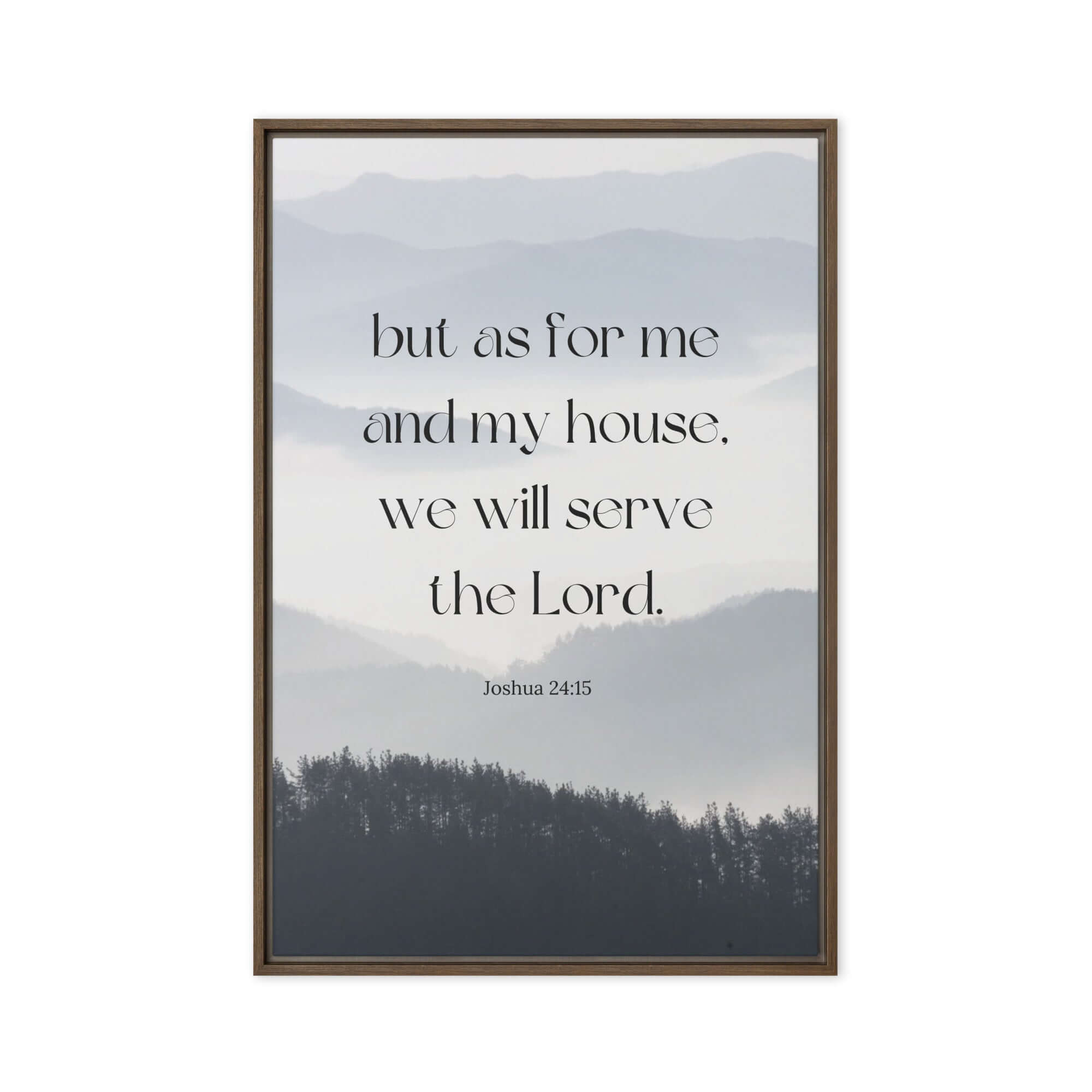 Joshua 24:15 Bible Verse, whom you Framed Canvas Print Wall Art Brown 24″×36″