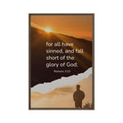 Romans 3:23 Bible Verse, of God Framed Canvas Print Wall Art Brown 24″×36″