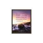 1 Corinthians 2:5 Bible Verse, power of God Framed Canvas Print Wall Art Brown 8″×10″