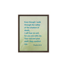 Psalm 23:4 Bible Verse, fear no evil Framed Canvas Print Wall Art Brown 8″×10″