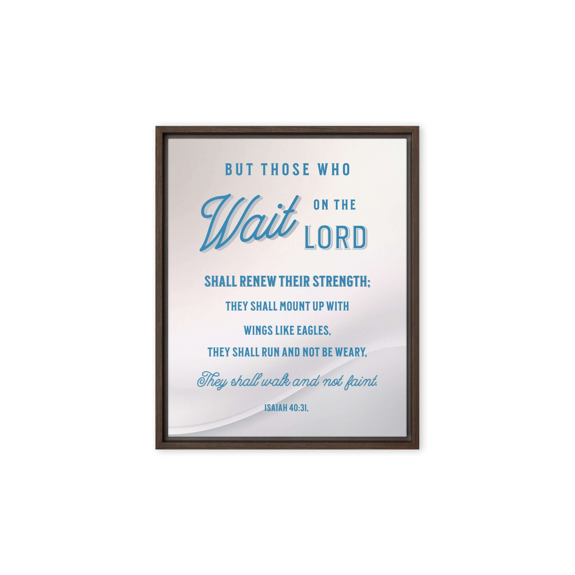 Isaiah 40:31 Bible Verse, Wings like Eagles Framed Canvas Print Wall Art Brown 8″×10″