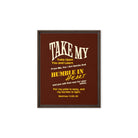 Matthew 11:29-30 Bible Verse, learn from me Framed Canvas Print Wall Art Brown 8″×10″