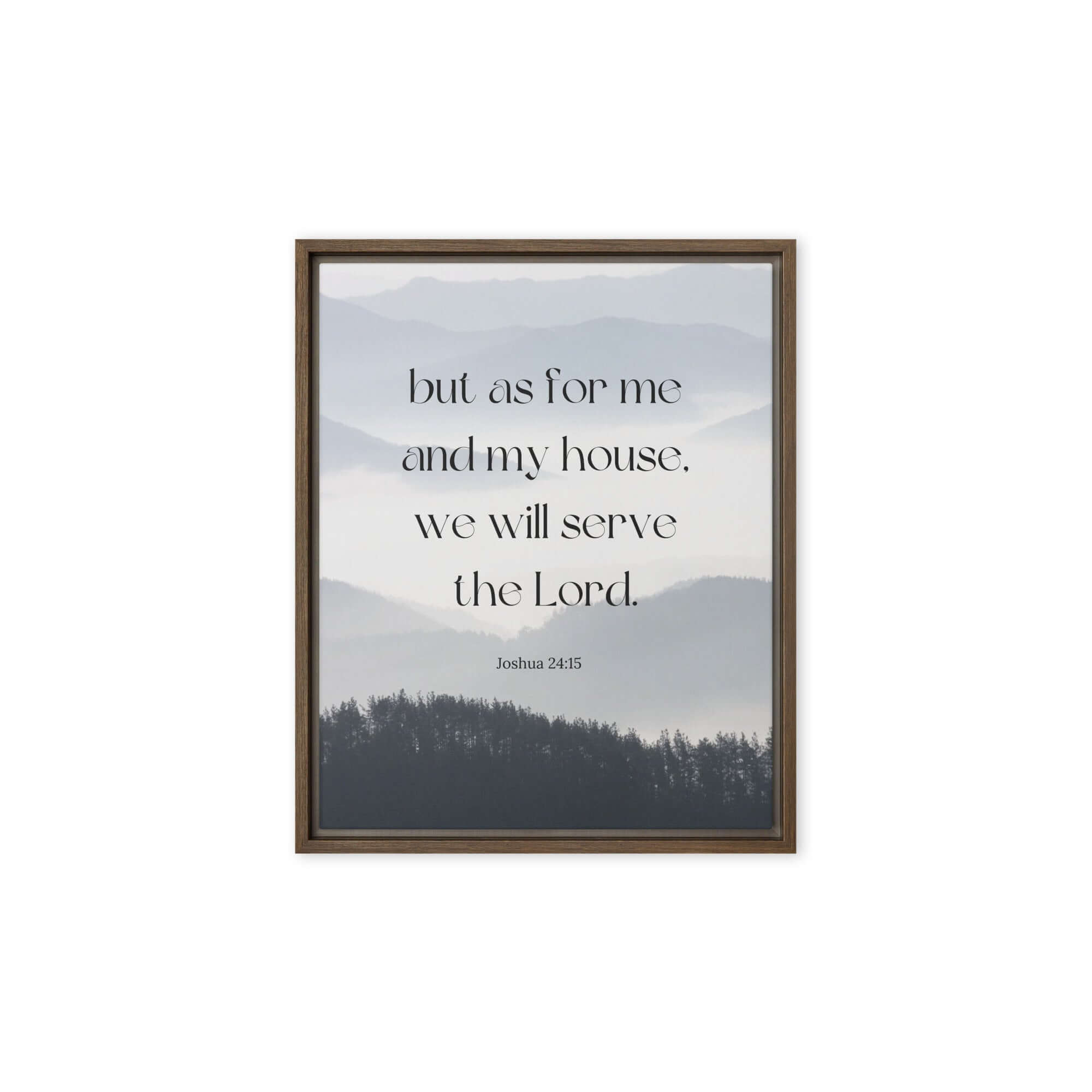 Joshua 24:15 Bible Verse, whom you Framed Canvas Print Wall Art Brown 8″×10″