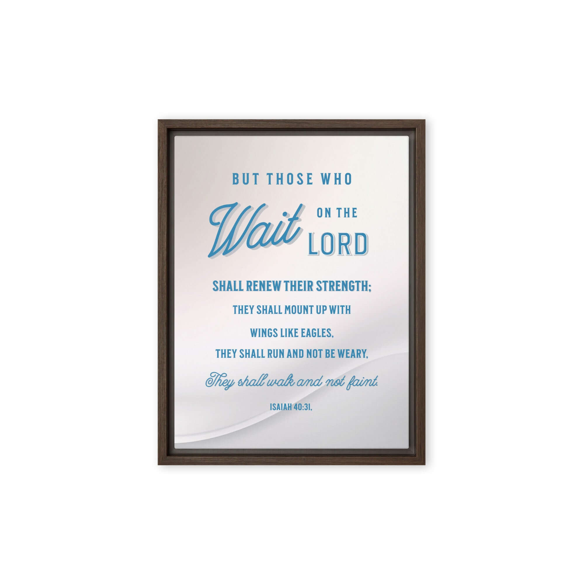 Isaiah 40:31 Bible Verse, Wings like Eagles Framed Canvas Print Wall Art Brown 9″×12″