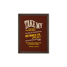 Matthew 11:29-30 Bible Verse, learn from me Framed Canvas Print Wall Art Brown 9″×12″