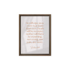 Revelation 21:4 Bible Verse, He will wipe Framed Canvas Print Wall Art Brown 9″×12″
