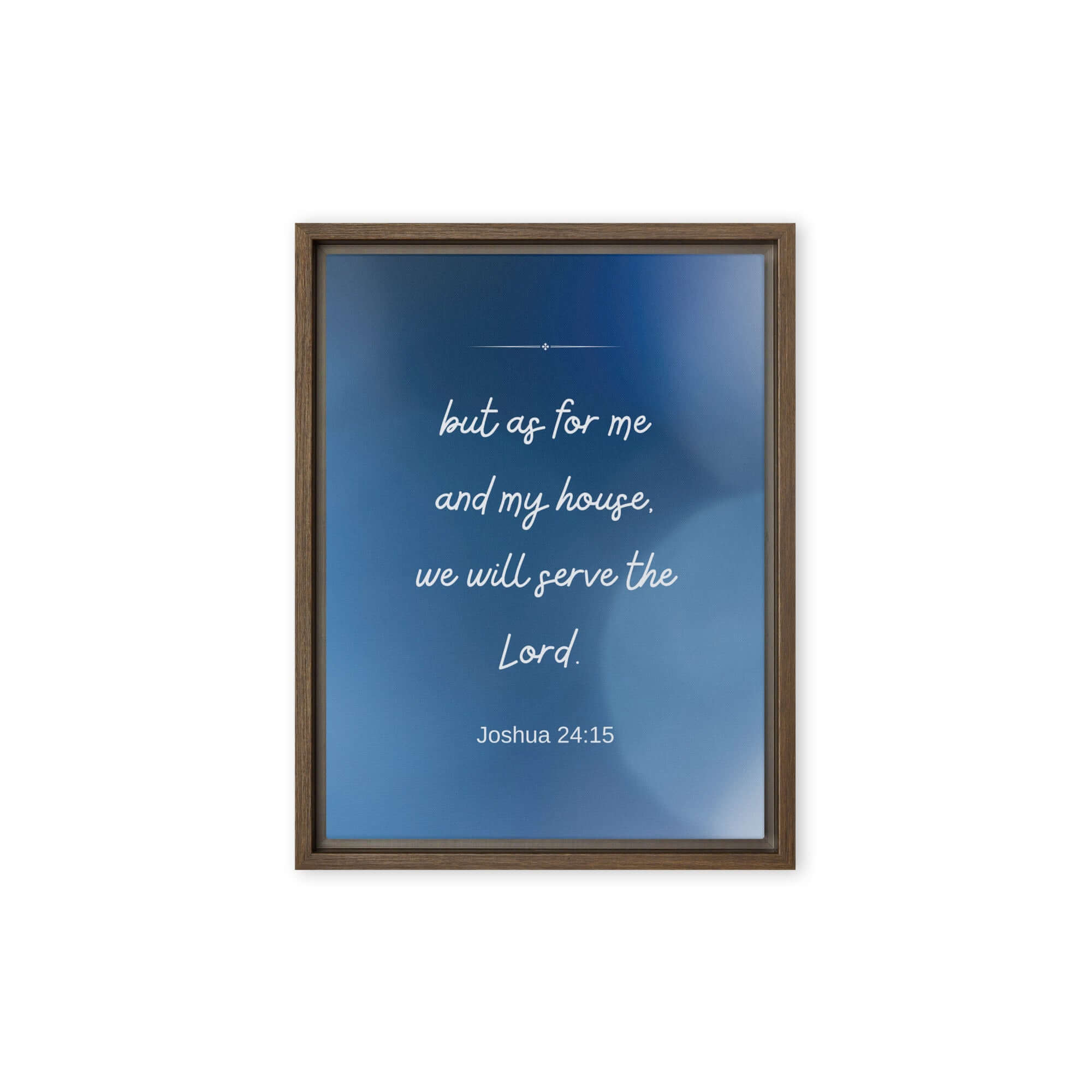 Joshua 24:15 Bible Verse, choose today Framed Canvas Print Wall Art Brown 9″×12″