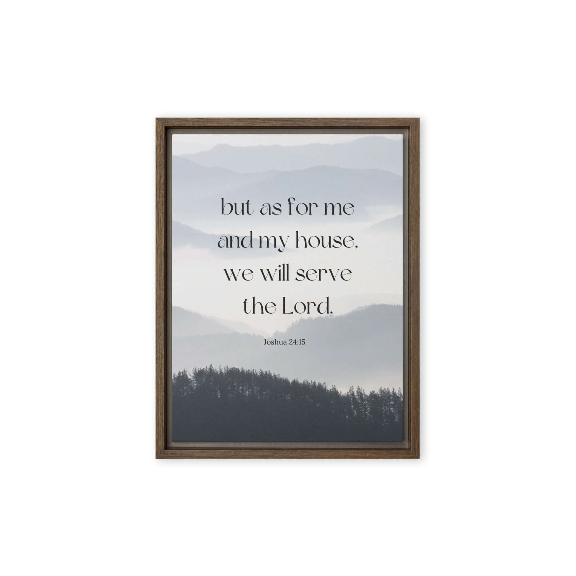 Joshua 24:15 Bible Verse, whom you Framed Canvas Print Wall Art Brown 9″×12″