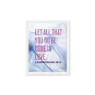 1 Corinthians 16:14 Bible Verse, Do it in Love Framed Canvas Print Wall Art White 11″×14″