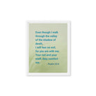 Psalm 23:4 Bible Verse, fear no evil Framed Canvas Print Wall Art White 11″×14″