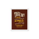 Matthew 11:29-30 Bible Verse, learn from me Framed Canvas Print Wall Art White 11″×14″