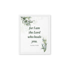 Exodus 15:26 Bible Verse, Gods voice Framed Canvas Print Wall Art White 11″×14″