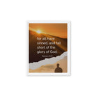 Romans 3:23 Bible Verse, of God Framed Canvas Print Wall Art White 11″×14″