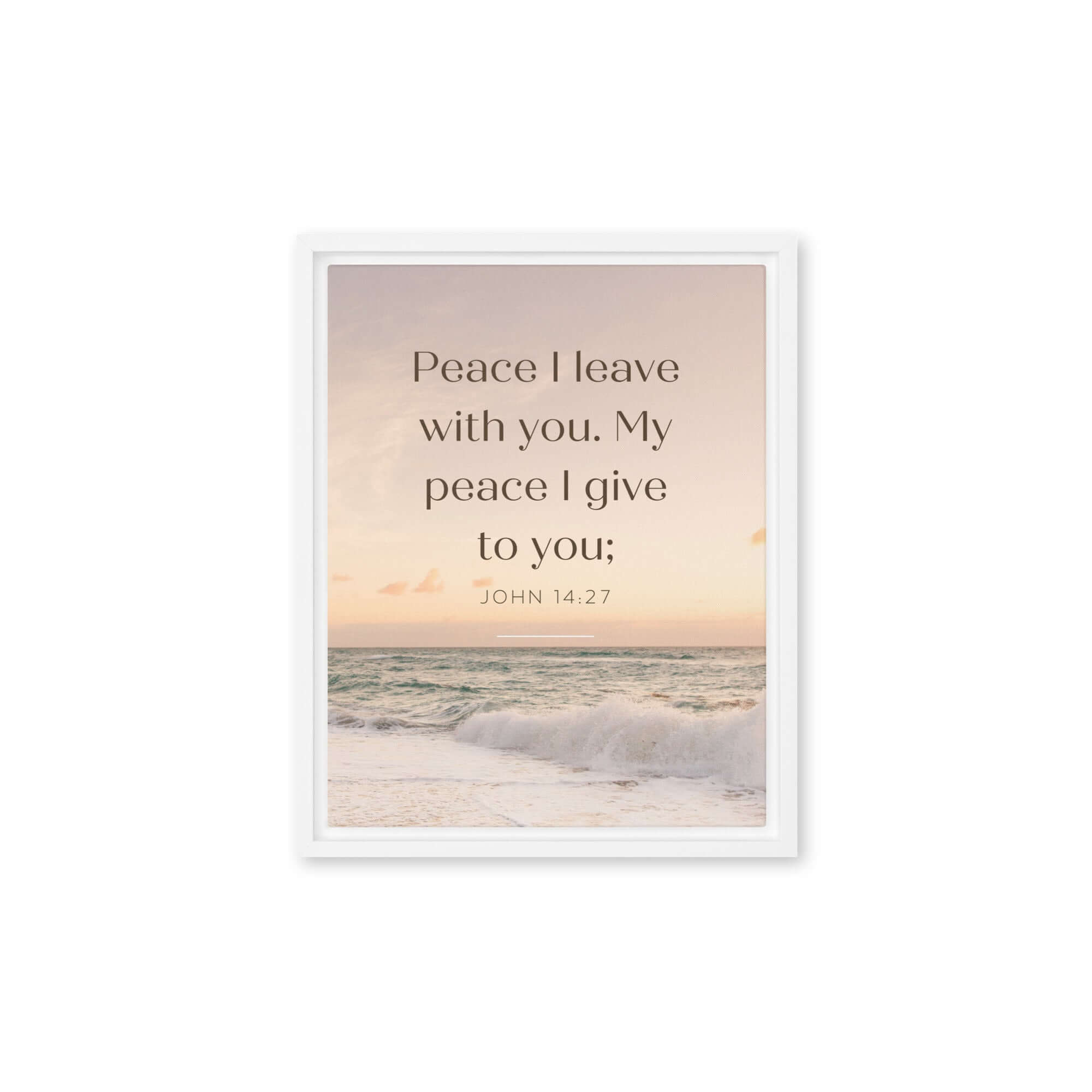 John 14:27 Bible Verse, not as the Framed Canvas Print Wall Art White 11″×14″