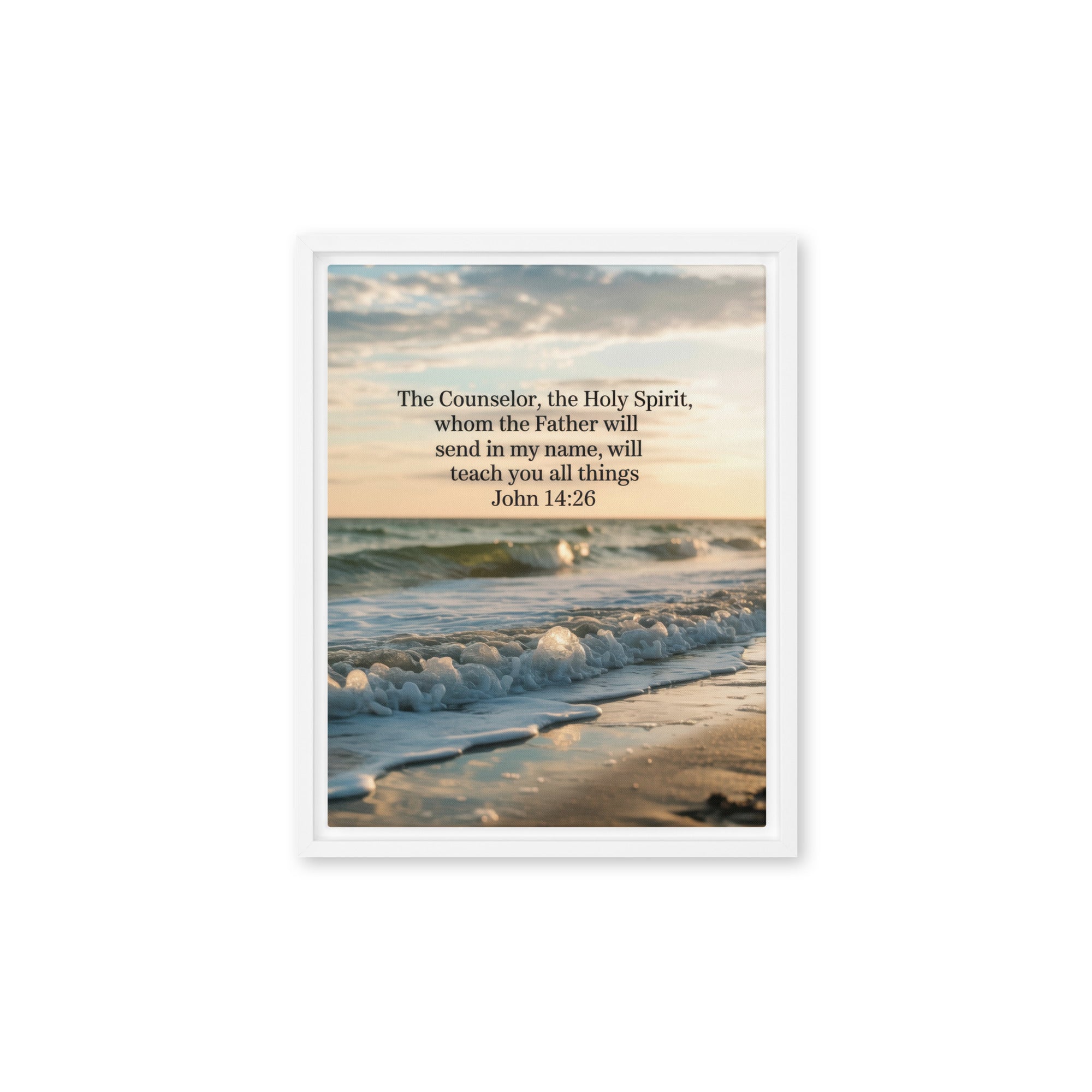 John 14:26 Bible Verse You All Framed Canvas White 11″×14″