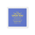 Matthew 11:29-30 Bible Verse, Take my yoke Framed Canvas Print Wall Art White 12″×12″