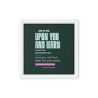 Matthew 11:29-30 Bible Verse, I am gentle Framed Canvas Print Wall Art White 12″×12″