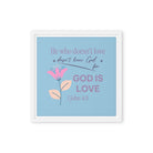 1 John 4:8 Bible Verse, doesn’t love Framed Canvas Print Wall Art White 12″×12″