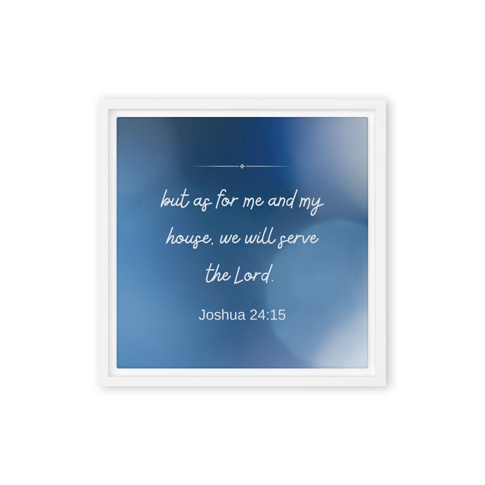 Joshua 24:15 Bible Verse, choose today Framed Canvas Print Wall Art White 12″×12″