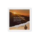 Romans 3:23 Bible Verse, of God Framed Canvas Print Wall Art White 12″×12″