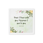 John 14:27 Bible Verse, My peace Framed Canvas Print Wall Art White 12″×12″