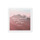 John 14:27 Bible Verse, I give you Framed Canvas Print Wall Art White 12″×12″