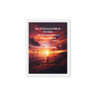 Psalm 107:1 Bible Verse, Give Thanks to the Lord Framed Canvas Print Wall Art White 12″×16″