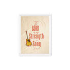 Exodus 15:2 Bible Verse, The LORD is my strength Framed Canvas Print Wall Art White 12″×16″