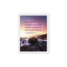 1 Corinthians 2:5 Bible Verse, power of God Framed Canvas Print Wall Art White 12″×16″