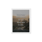 James 4:8 Bible Verse, Cleanse your Framed Canvas Print Wall Art White 12″×16″