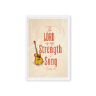Exodus 15:2 Bible Verse, The LORD is my strength Framed Canvas Print Wall Art White 12″×18″