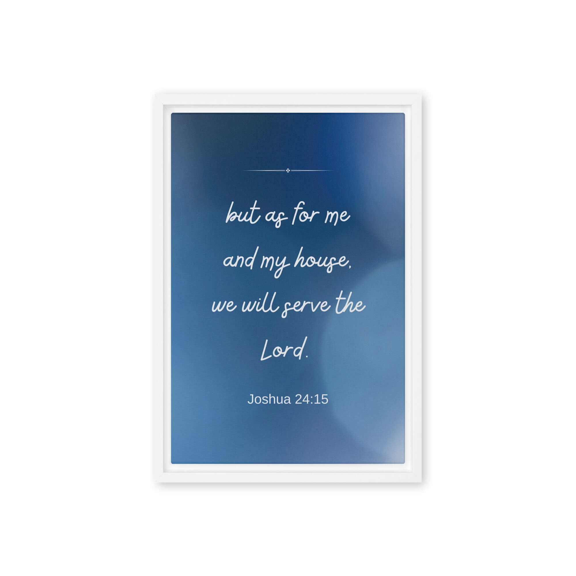 Joshua 24:15 Bible Verse, choose today Framed Canvas Print Wall Art White 12″×18″