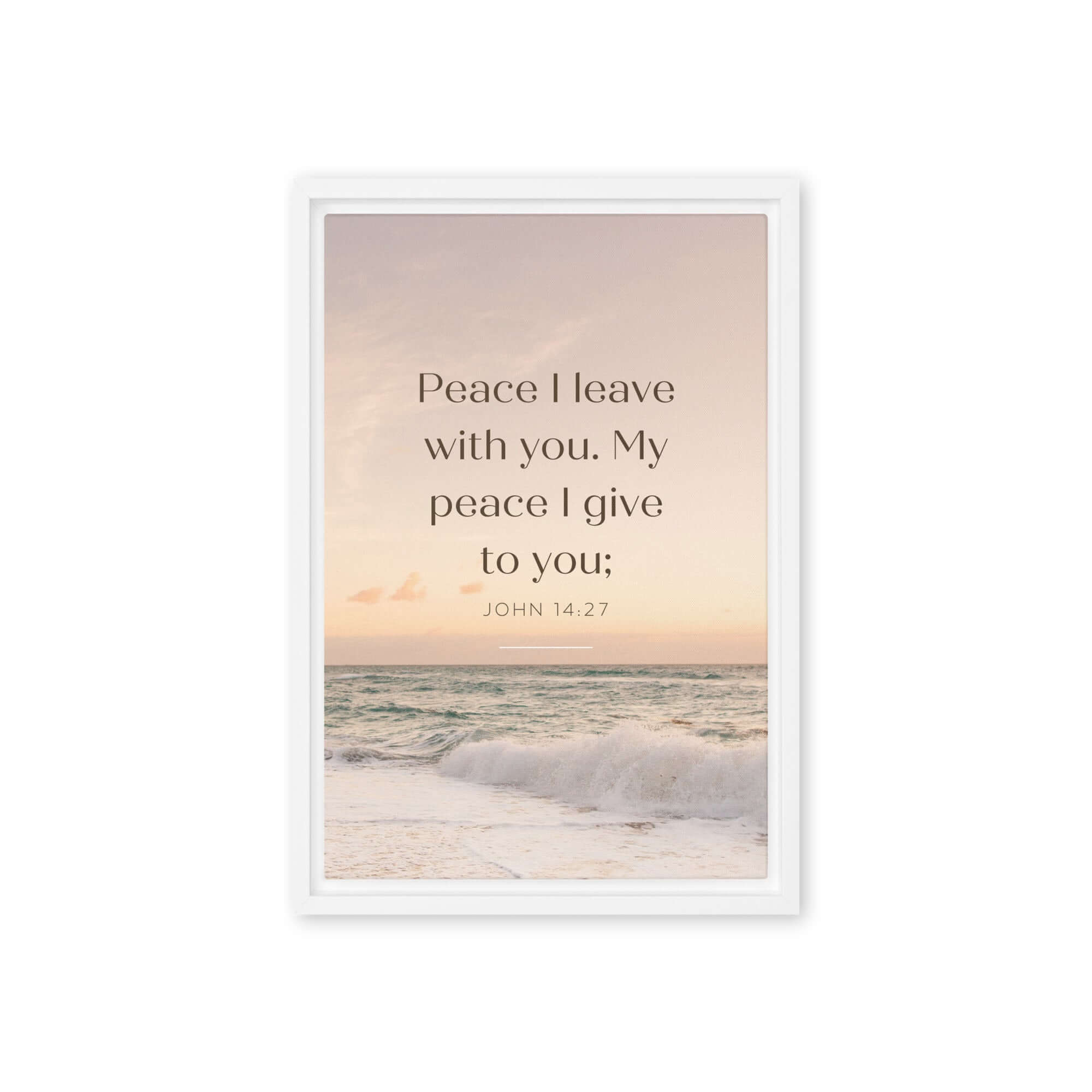 John 14:27 Bible Verse, not as the Framed Canvas Print Wall Art White 12″×18″