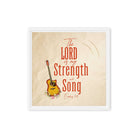 Exodus 15:2 Bible Verse, The LORD is my strength Framed Canvas Print Wall Art White 16″×16″