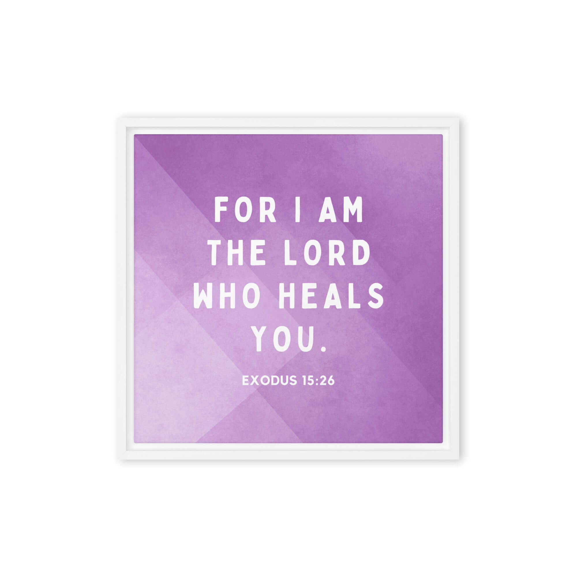 Exodus 15:26 Bible Verse, in his eyes Framed Canvas Print Wall Art White 16″×16″