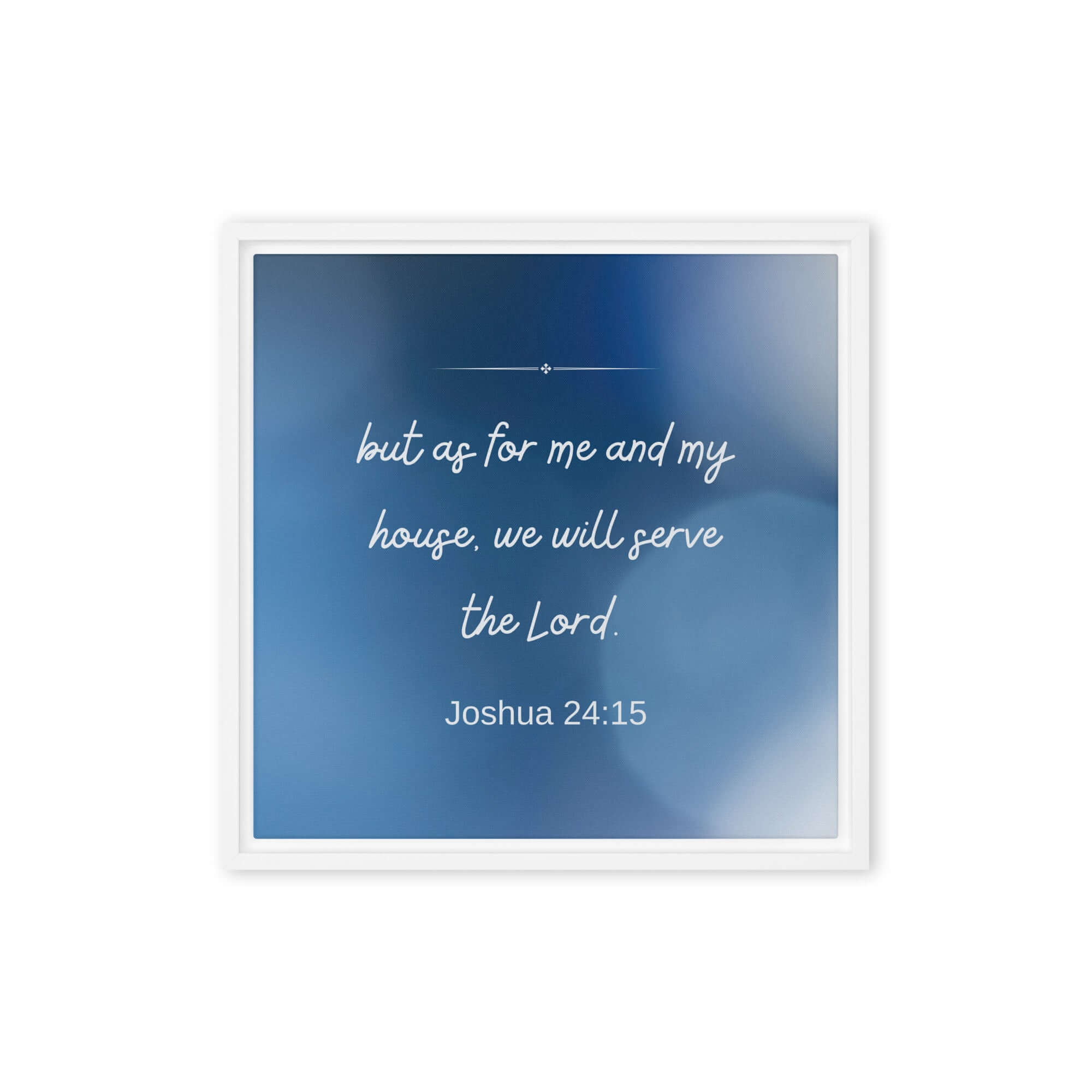 Joshua 24:15 Bible Verse, choose today Framed Canvas Print Wall Art White 16″×16″