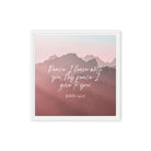 John 14:27 Bible Verse, I give you Framed Canvas Print Wall Art White 16″×16″