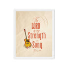 Exodus 15:2 Bible Verse, The LORD is my strength Framed Canvas Print Wall Art White 16″×20″
