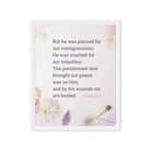 Isaiah 53:5 Bible Verse, by his wounds Framed Canvas Print Wall Art White 16″×20″