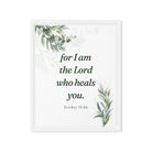 Exodus 15:26 Bible Verse, Gods voice Framed Canvas Print Wall Art White 16″×20″
