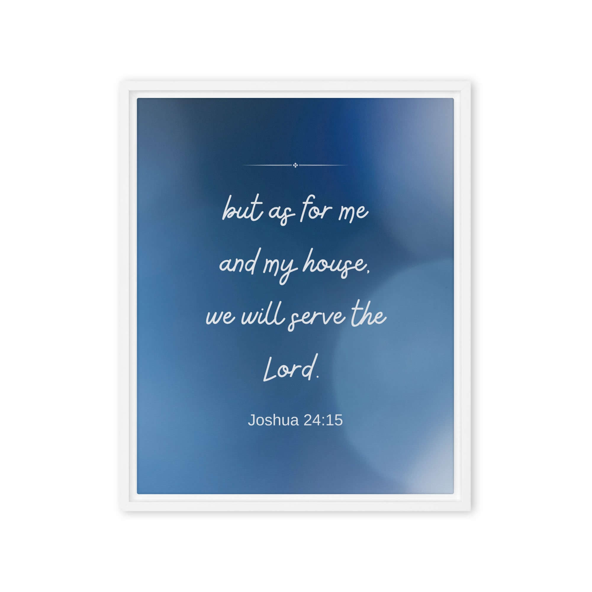 Joshua 24:15 Bible Verse, choose today Framed Canvas Print Wall Art White 16″×20″