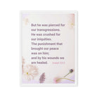 Isaiah 53:5 Bible Verse, by his wounds Framed Canvas Print Wall Art White 18″×24″